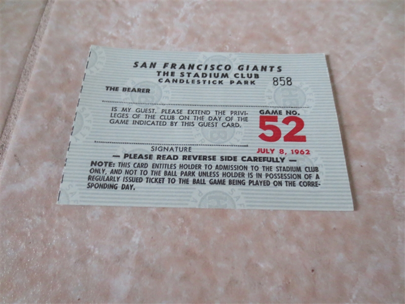 July 8, 1962 Sandy Koufax wins Stadium Club ticket at San Francisco Giants