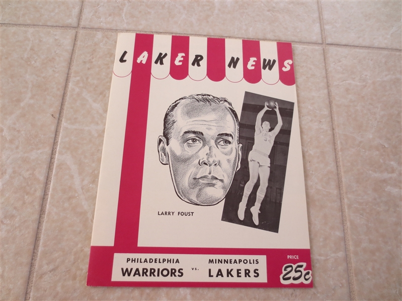 1959-60 Philadelphia Warriors at Minneapolis Lakers basketball program  Last year in Minneapolis
