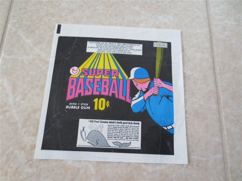 1970 Topps Super Baseball Wax Wrapper