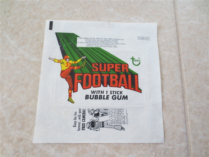 1970 Topps Super Football wax wrapper