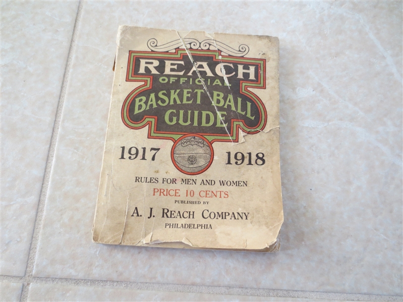 1917-18 Reach Official Basketball Guide  RARE