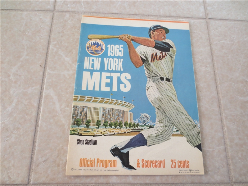 1965 Koufax wins program at New York Mets scored