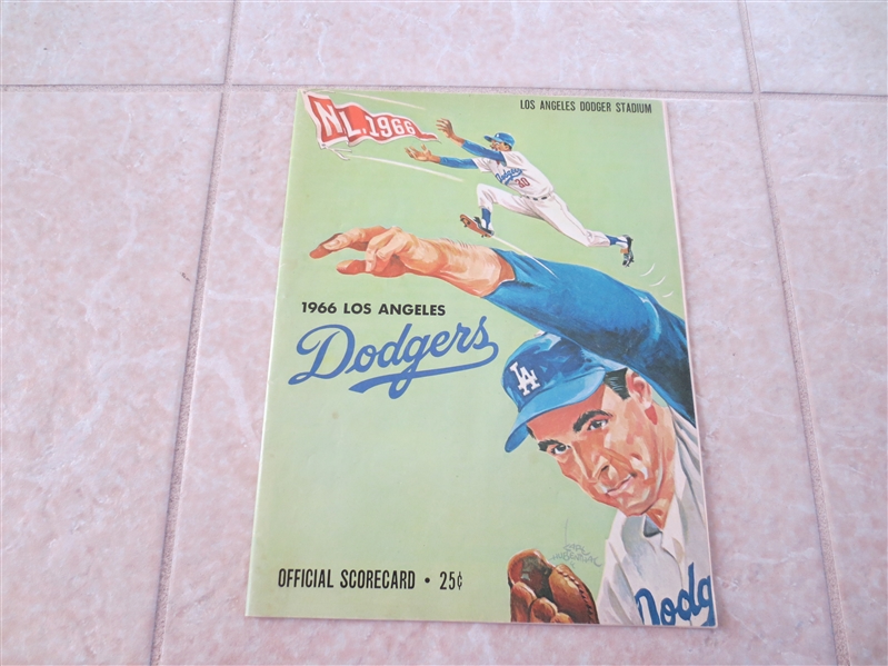 1966 Sandy Koufax wins baseball program  One of his last ever! Pirates at Dodgers