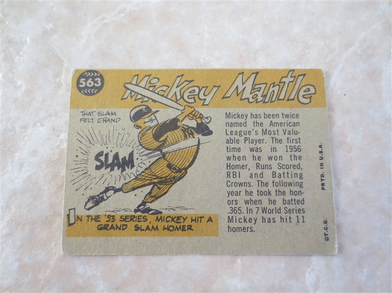 1960 Topps Mickey Mantle Sport Magazine All Star baseball card#563