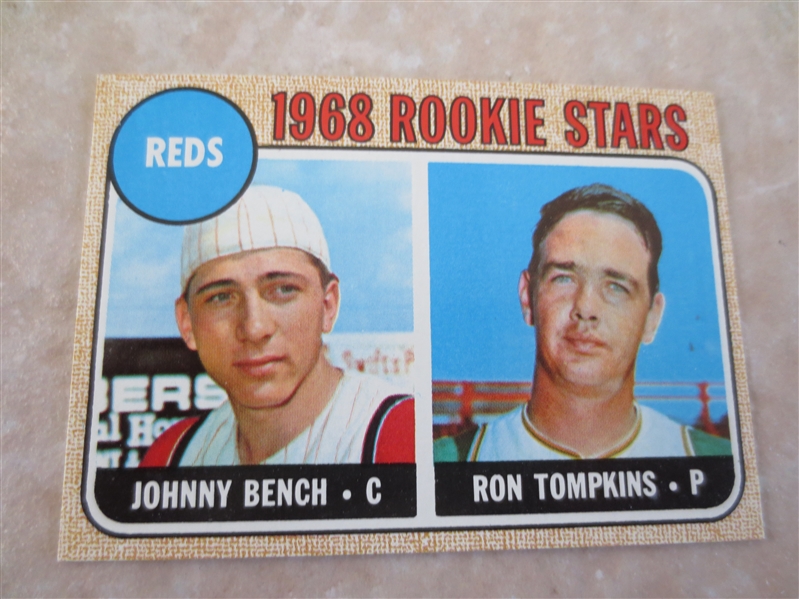 1968 Topps Johnny Bench rookie baseball card #247  Gorgeous!