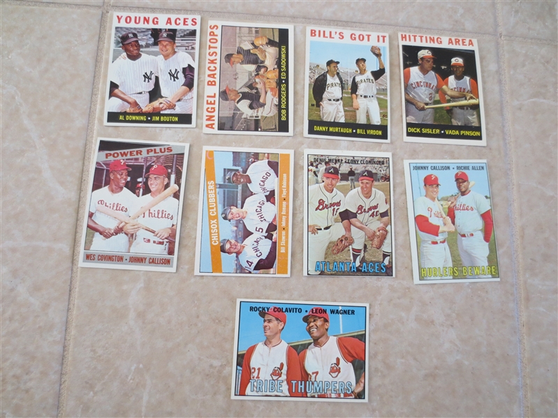 (18) 1960's Topps Baseball cards including Babe Ruth, World Series, Leader, Dual Player cards with HOFers
