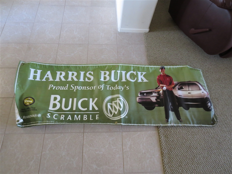 Huge 2002 Tiger Woods Harris Buick Scramble Golf Banner 6' x 2'