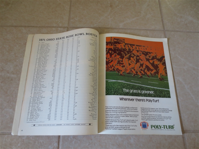 1971 Rose Bowl program Ohio State vs. Stanford plus 1971 Texas at UCLA football program