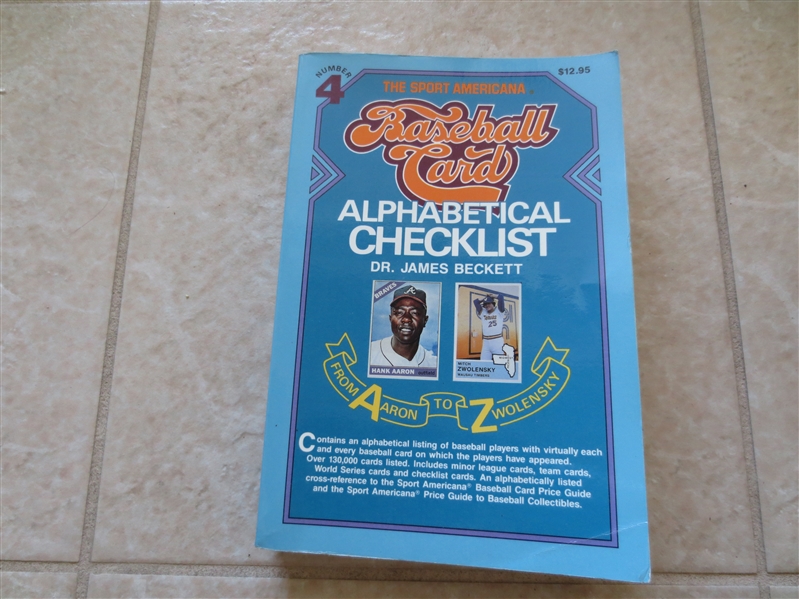 1990 Sports Americana Baseball Card Alphabetical Checklist book by Dr. James Beckett