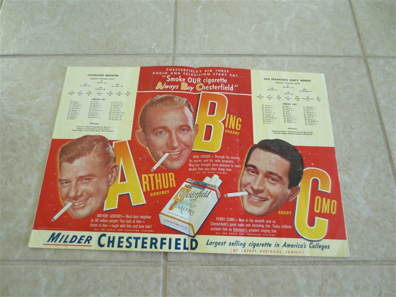 1949 Cleveland Browns at San Francisco 49ers football program  AAFC  1st year NFL