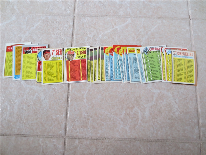 (35) 1961-70 Topps Unmarked Checklist  Very nice condition!  