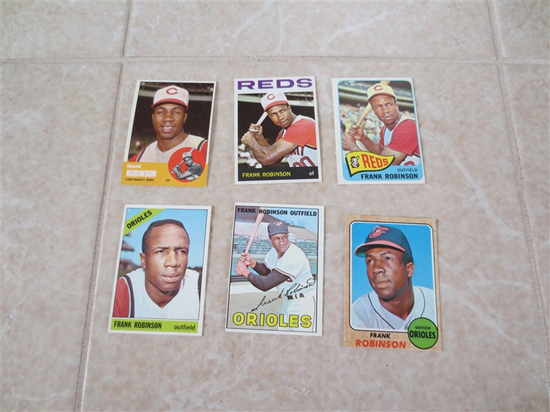 (6) Topps Frank Robinson baseball cards from 1963 to 68  Super condition!