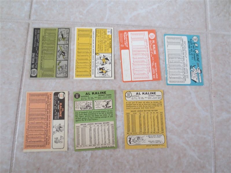 (6) 1960's Al Kaline Topps baseball cards in very nice shape