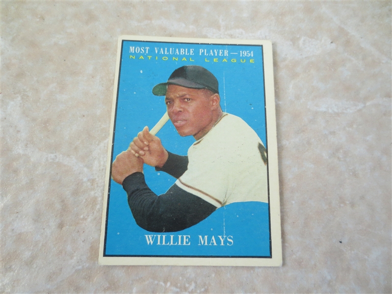 1961 Topps Willie Mays MVP baseball card #482