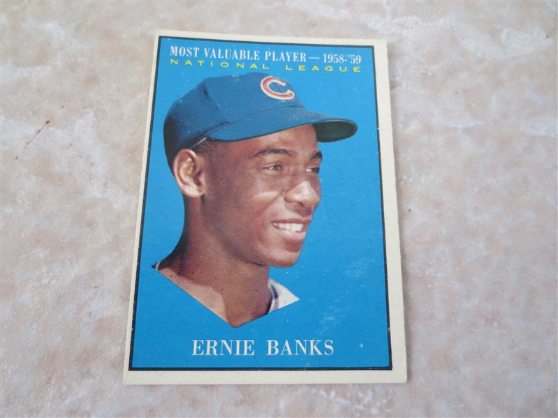 1961 Topps Ernie Banks MVP baseball card #485