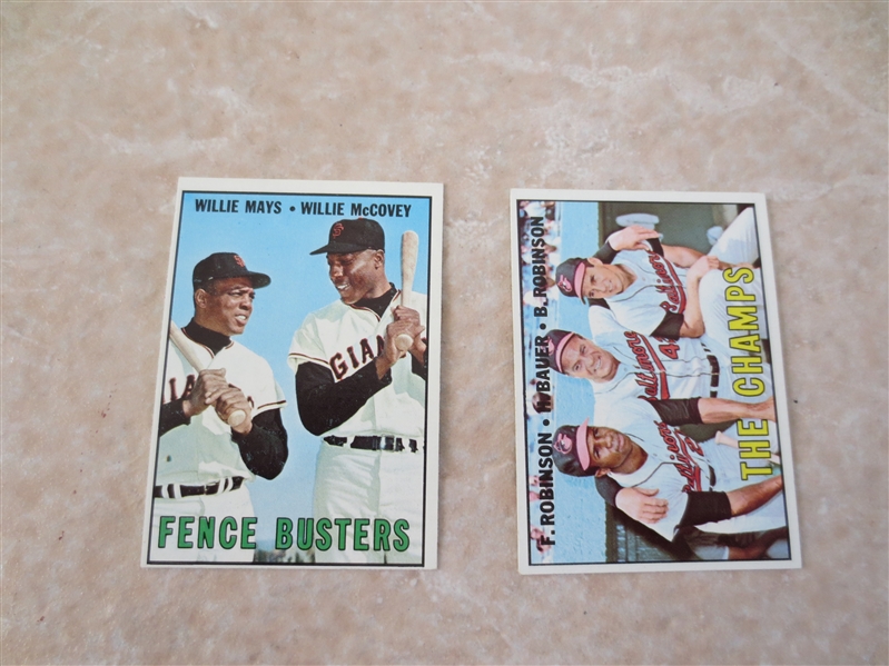 1967 Topps The Champs and Fence Busters baseball cards in super condition!