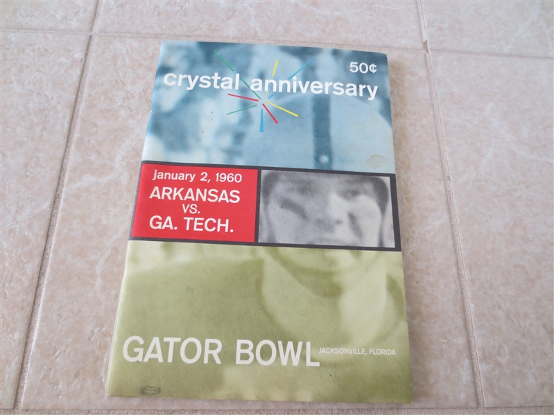 1960 Gator Bowl football program Arkansas vs. Georgia Tech  Lance Alworth