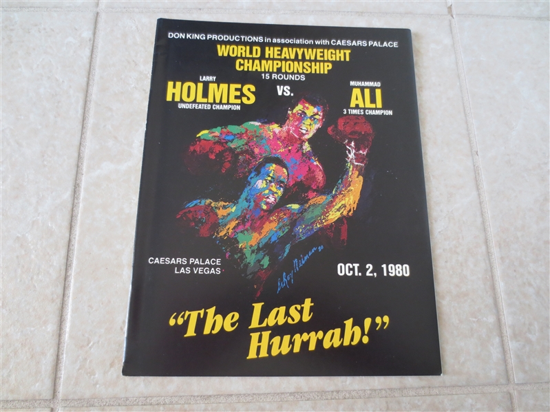 1980 Muhammad Ali vs. Larry Holmes boxing program from Las Vegas