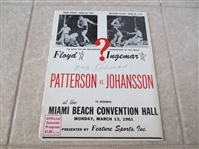 1961 Floyd Patterson vs. Ingemar Johansson Heavyweight Boxing Championship program  RARE!