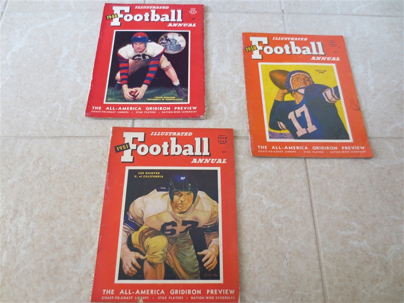 (3) Football Illustrated Annuals:  1948, 50, 51 with attractive covers