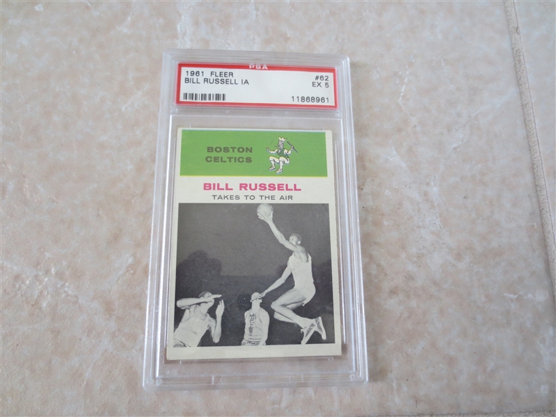 1961-62 Fleer Bill Russell IA Takes to the Air basketball card PSA 5 no qualifiers #62