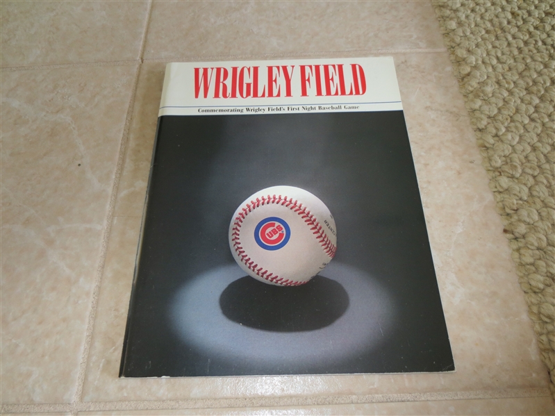 1988 1st Night Game at Wrigley Field baseball program