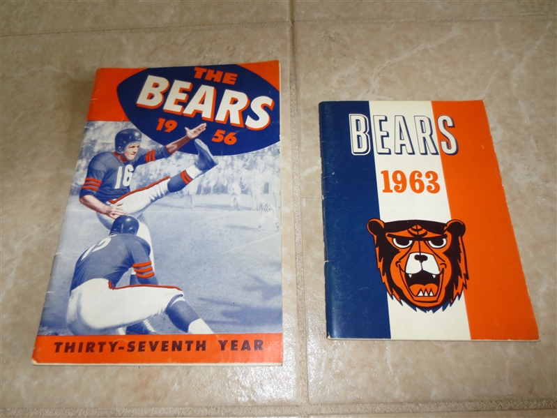 1956 and 1963 Chicago Bears football media guides