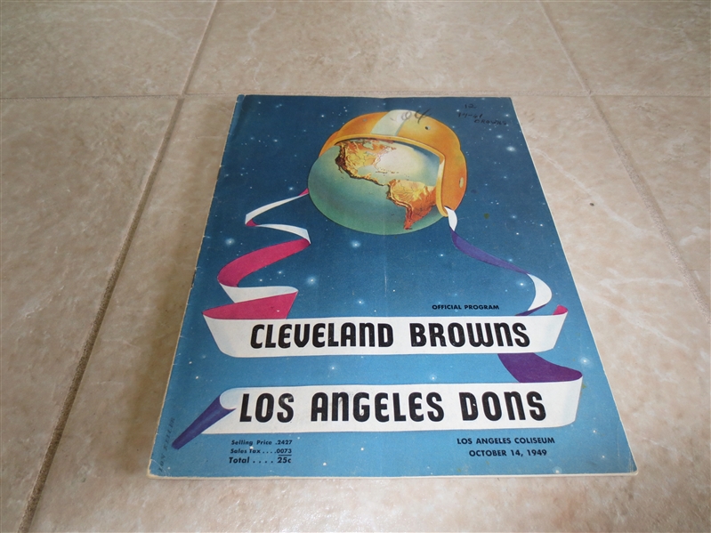 1949 Cleveland Browns at Los Angeles Dons AAFC football program