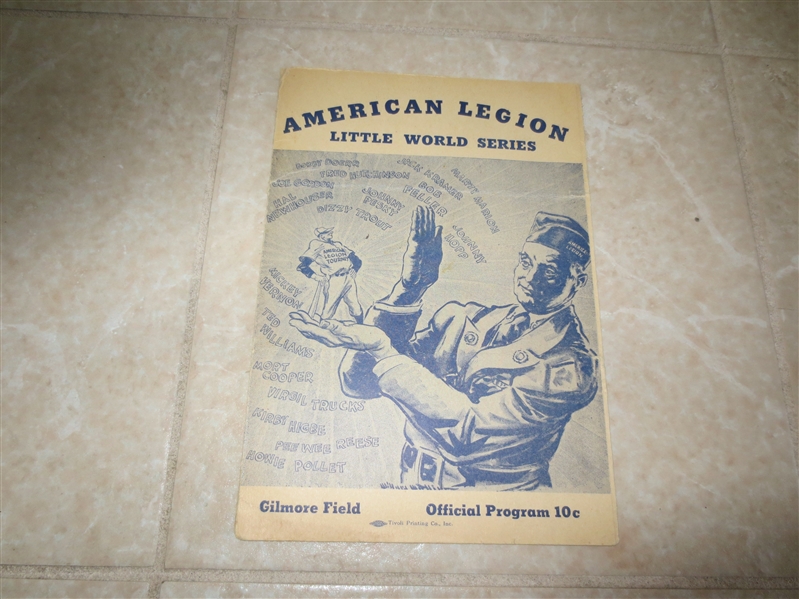 1947 American Legion Little League World Series program with Babe Ruth full page photo