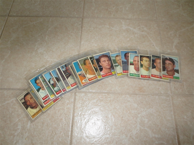 (27) different 1961 Topps baseball cards ALL Los Angeles Angels