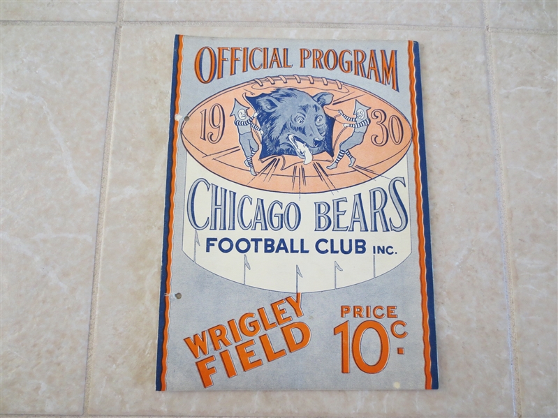 1930 Green Bay Packers at Chicago Bears football program  Grange, Nagurski  NEAT!