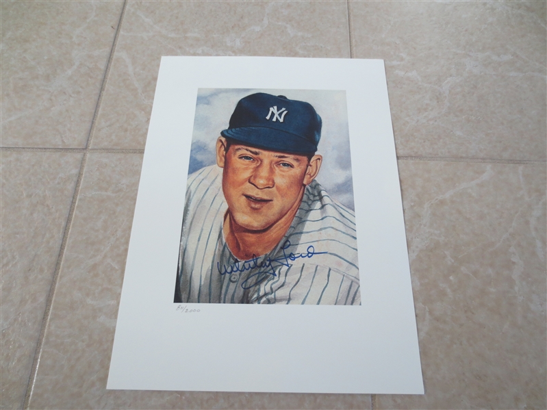 Autographed Whitey Ford Limited Edition Lithograph of 1953 Topps Style  NICE!