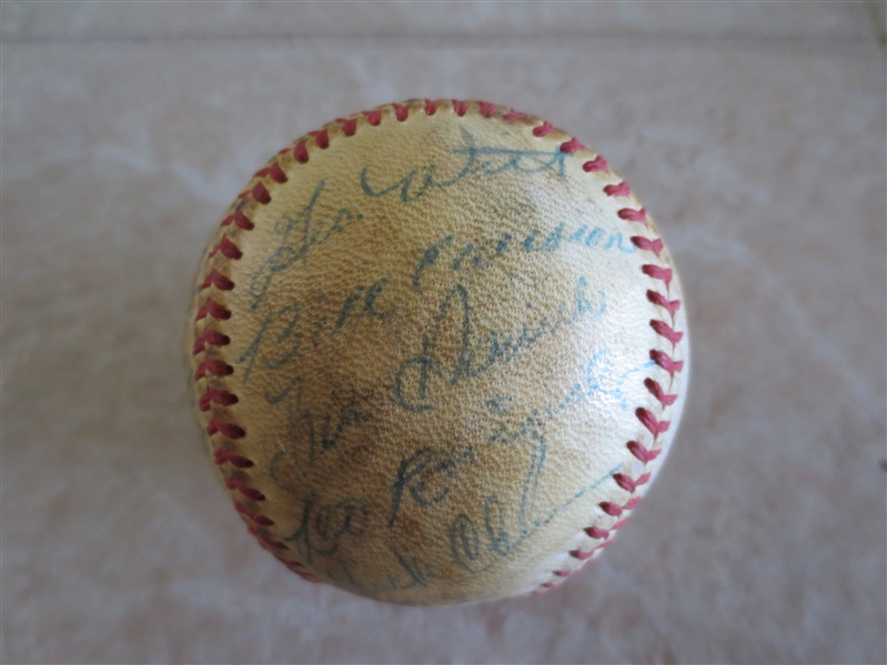 1957 Hollywood Stars PCL baseball with 21 autographs  LAST year in existence!