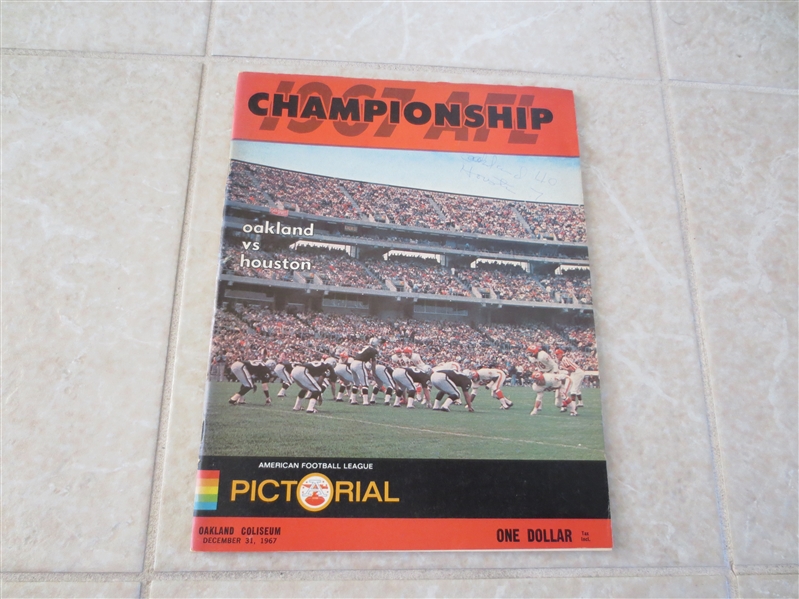 1967 AFL Championship Football Program Houston Oilers at Oakland Raiders
