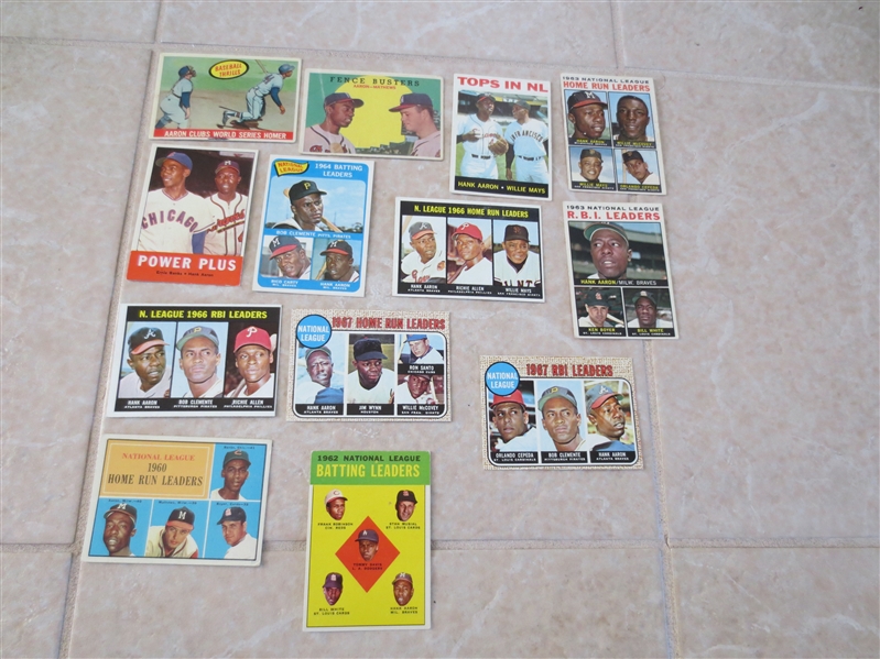 (13) 1959 to 1968 Hall of Famer Topps baseball cards in assorted condition