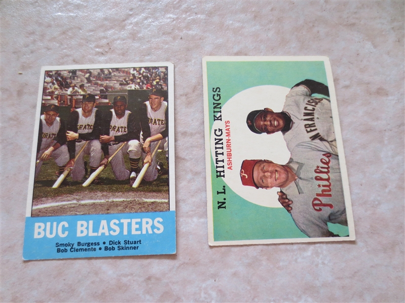 (4) 1959, 62, 63 Topps baseball cards all HOFers