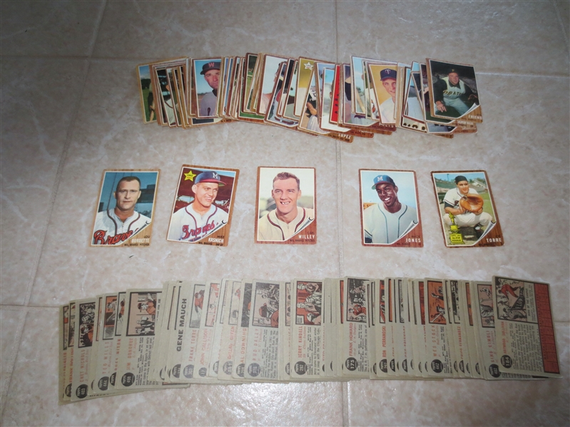 (150) 1962 Topps baseball cards with Joe Torre rookie, no last series 