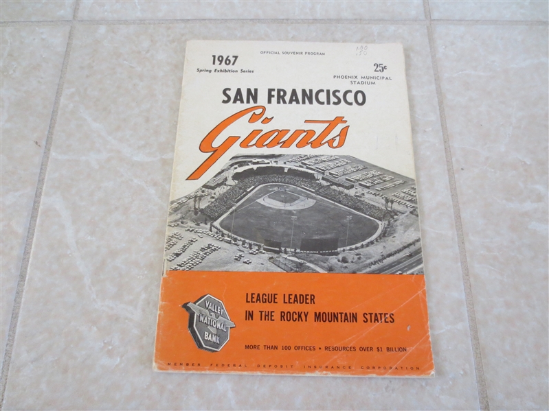 1967 Spring Training Scored Baseball Program SF Giants vs. California Angels