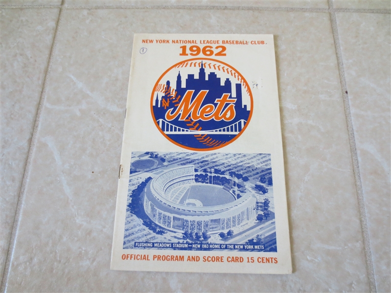 1962 Sandy Koufax wins program at New York Mets---1st year in the majors