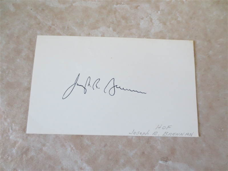 Autographed Joe Brennan Basketball HOF 3 x 5 card Brooklyn Visitations ABL