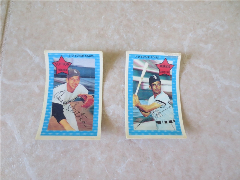 1971 Kellogg's 3D Baseball Cards: Don Sutton, Luis Aparicio  both Hall of Famers