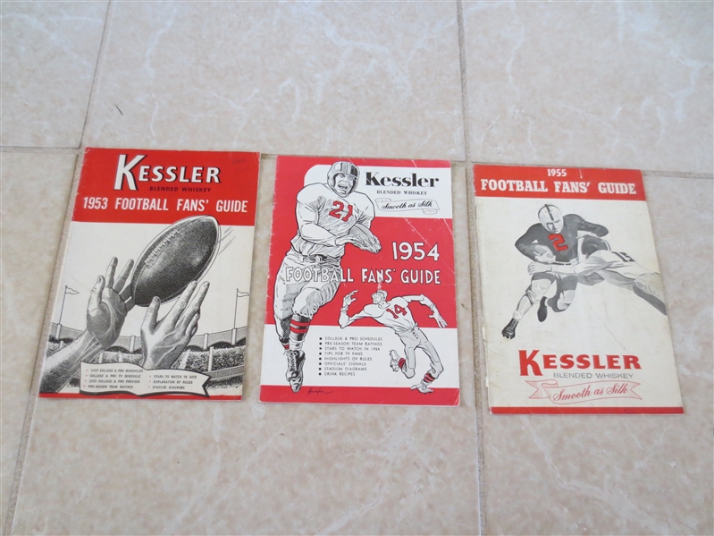 1953, 54, 55 Kessler Football Guides  The first three!  Very tough to find!