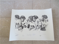 Autographed Oakland Raiders NFL Football Artist Proof 18" x 24" Gene Upshaw, Art Shell +