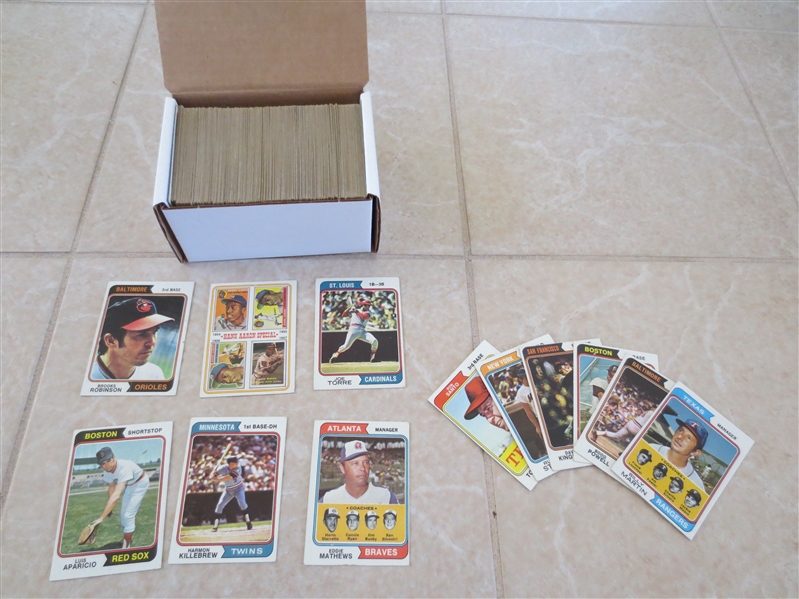 (300) 1974 Topps baseball cards with some stars