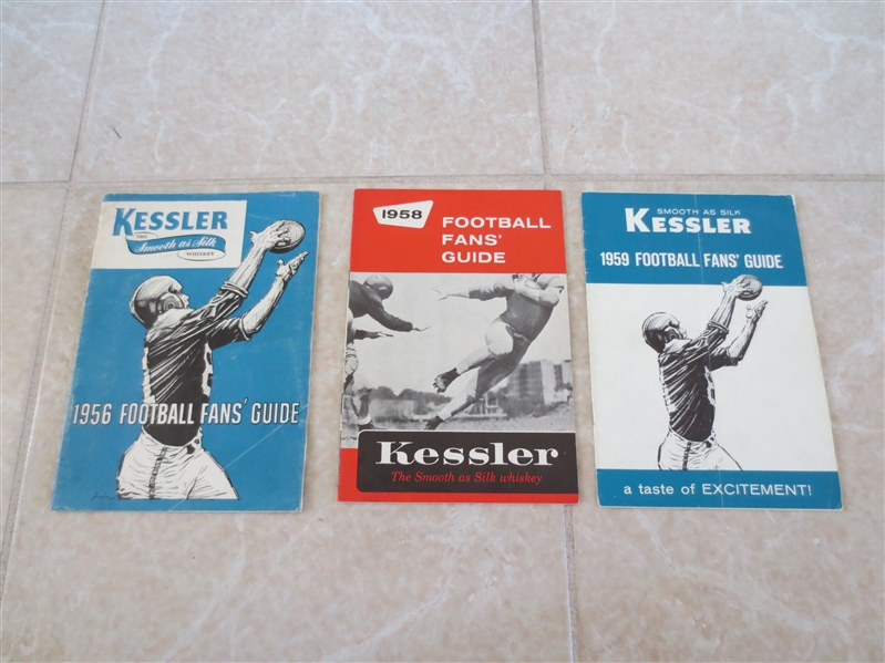 1956, 58, 59 Kessler Football Fan's Guides