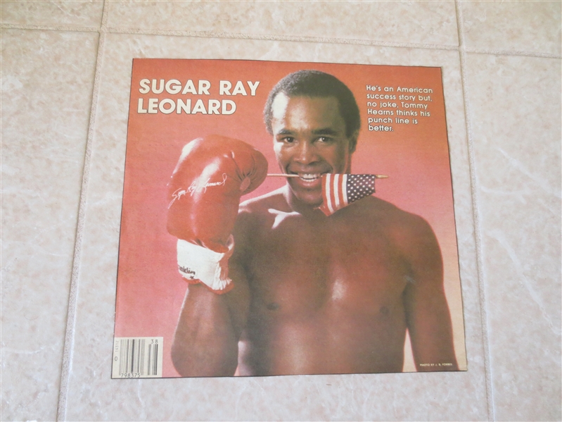 (3) Color Boxing Insert/Photos of Joe Frazier, George Forman, and Sugar Ray Leonard