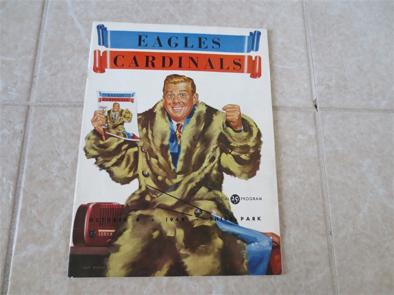 10-8-1949 Chicago Cardinals at Philadelphia Eagles football program