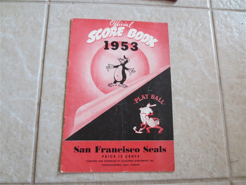 1953 Los Angeles Angels at San Francisco Seals Pacific Coast League baseball home program