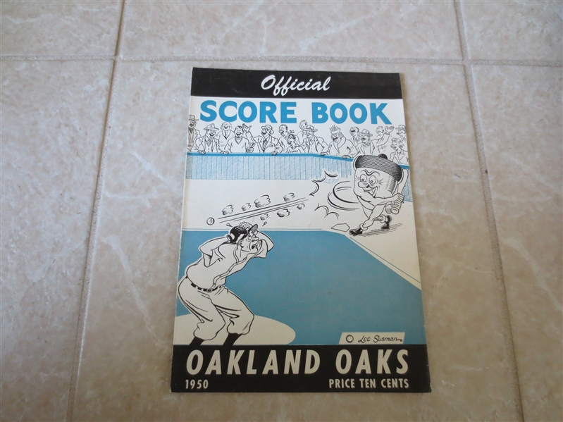 1950 Portland at Oakland Oaks PCL baseball unscored program  Charlie Dressen Brooklyn Dodgers