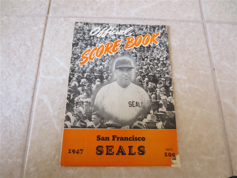 1947 Los Angeles Angels at San Francisco Seals PCL baseball program Lefty O'Doul cover